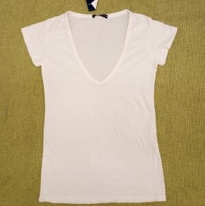 Brandy Melville white v-neck t-shirt